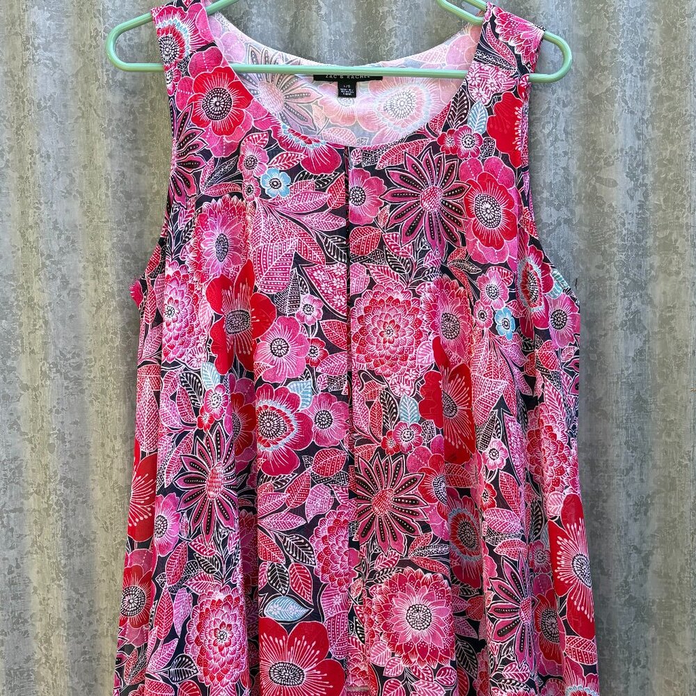 Zac & Rachel Sleeveless Split Layered Blouse  Women's Size Large